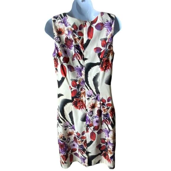 Alyx Dress Size 8 Women's Fitted Sheath Floral Striped Sleeveless Square Neck - Picture 4 of 9